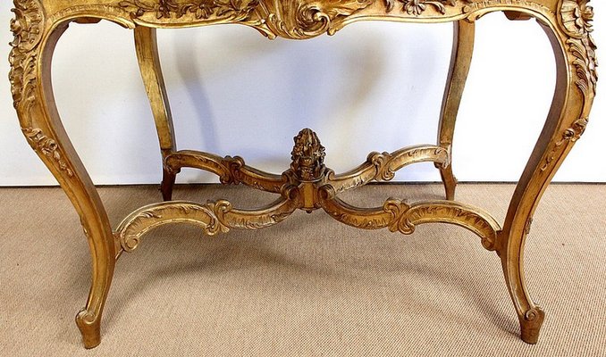 Regency Style Marble & Giltwood Table, Late 19th Century-RVK-1001166