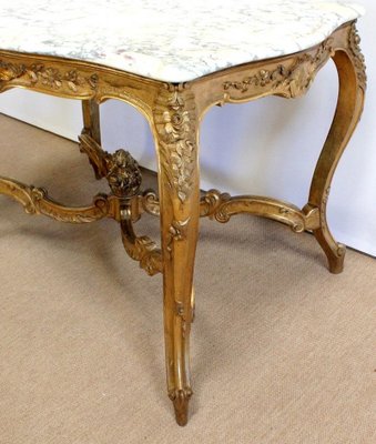 Regency Style Marble & Giltwood Table, Late 19th Century-RVK-1001166