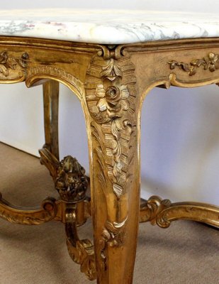 Regency Style Marble & Giltwood Table, Late 19th Century-RVK-1001166