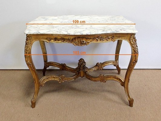 Regency Style Marble & Giltwood Table, Late 19th Century-RVK-1001166