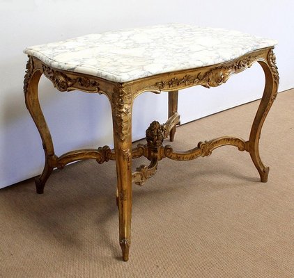 Regency Style Marble & Giltwood Table, Late 19th Century-RVK-1001166