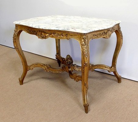 Regency Style Marble & Giltwood Table, Late 19th Century-RVK-1001166