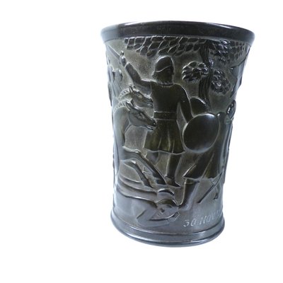 Relief Vase 2337 in Disco Metal by Just Andersen, Denmark, 1940s-RCH-2036022