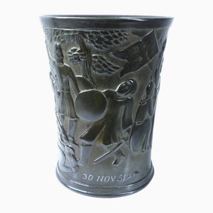 Relief Vase 2337 in Disco Metal by Just Andersen, Denmark, 1940s-RCH-2036022