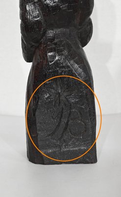 Religious Carved Wooden Statue, 1950s-RVK-1421598