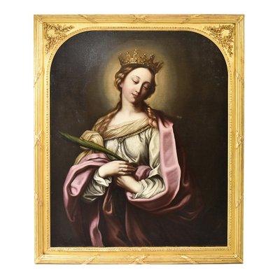 Religious Painting, Saint Catherine, 1600s, Oil on Canvas-YVI-989094