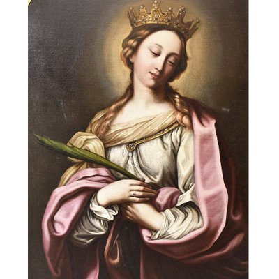 Religious Painting, Saint Catherine, 1600s, Oil on Canvas-YVI-989094