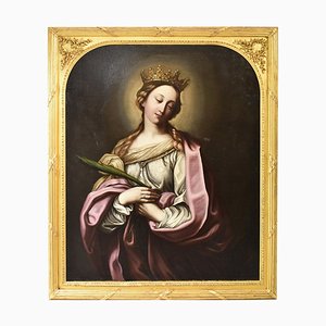 Religious Painting, Saint Catherine, 1600s, Oil on Canvas-YVI-989094