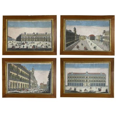 Remondini, Architectural Views, Bassano, 1770, Engravings, Set of 4-TBU-2017592