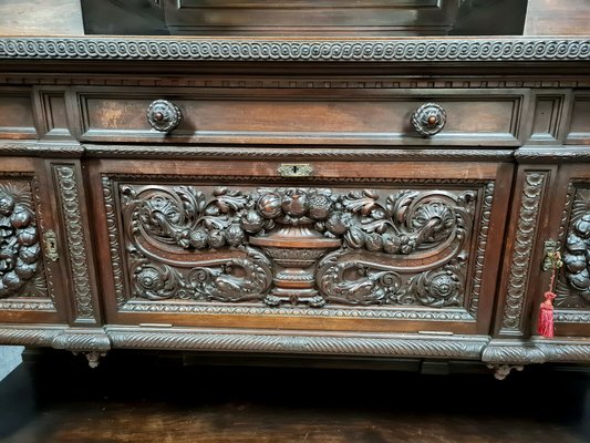 Renaissance Chateau Buffet in Walnut with Brown Patina, 1850-MWB-1273836