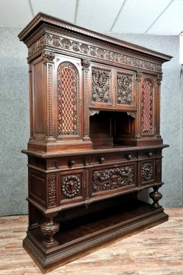 Renaissance Chateau Buffet in Walnut with Brown Patina, 1850-MWB-1273836