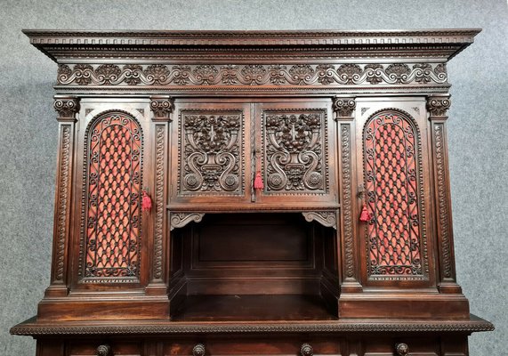 Renaissance Chateau Buffet in Walnut with Brown Patina, 1850-MWB-1273836