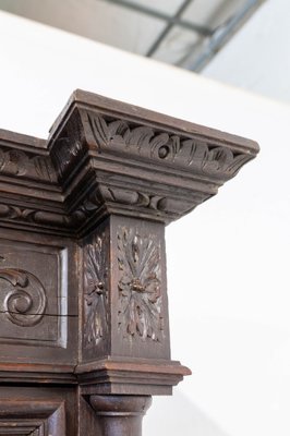 Renaissance Revival Oak 2-Part Buffet Cabinet, France, Mid-19th Century-RIU-1047620