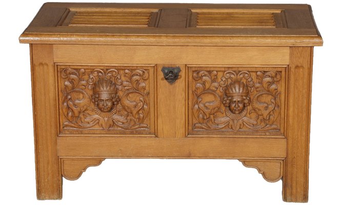 Renaissance Style Chest in Oak, 1940s-DXD-1790803