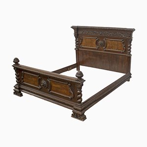 Renaissance Style Headboard with Footboard and Bed Frame, 1890s-IYX-2027809