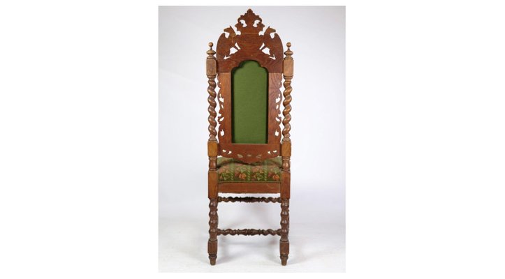 Renaissance Style High-Backed Chair in Solid Oak-UY-1284412