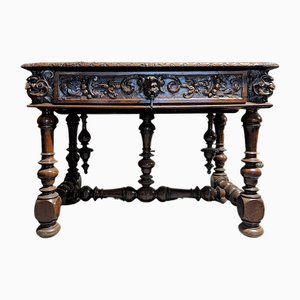 Renaissance Style Table in Walnut-HLV-1819781