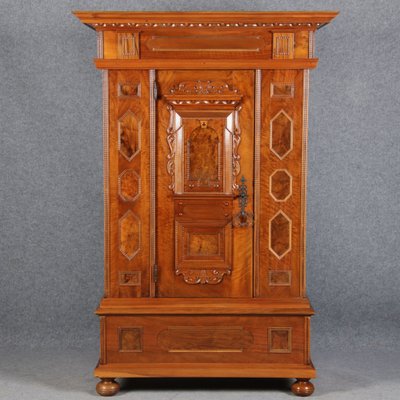 Renaissance Walnut 1-Door Cabinet, 17th Century-DXD-1132860