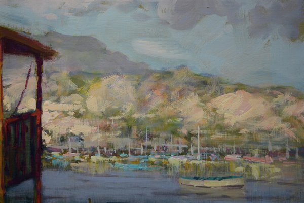 Renato Criscuolo, Barche a Sorrento, Oil on Canvas-VHF-1049420