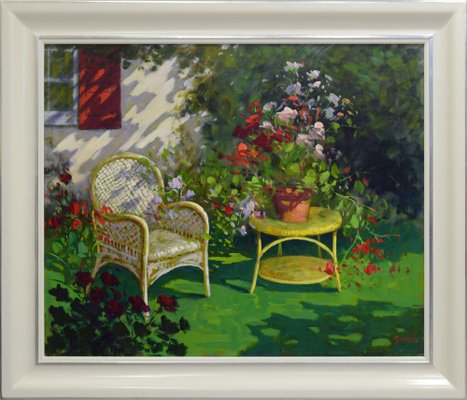 Renato Criscuolo, In the Garden, Oil on Canvas-VHF-948749