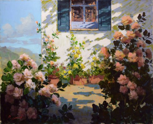 Renato Criscuolo, the Window of the House, Oil on Canvas, Framed, Early 2000s, Italy-VHF-1269348