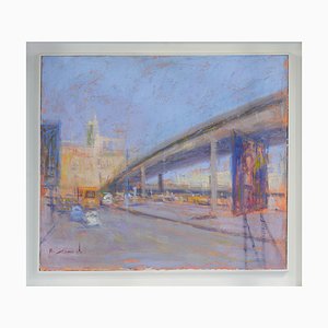 Renato Criscuolo, Urban Landscape, Original Oil on Canvas, Framed-VHF-1256264