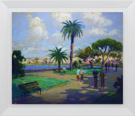 Renato Criscuolo, Villa in Castellammare, Oil on Canvas, Framed, 2000s, Italy-VHF-1269363