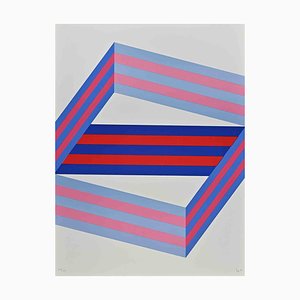 Renato Livi, Striped Composition, Lithograph, 1970s-ZCI-1437030