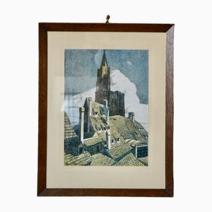 René Allenbach, Strasbourg Cathedral, Engraving, 1920s, Framed-AIU-2021865