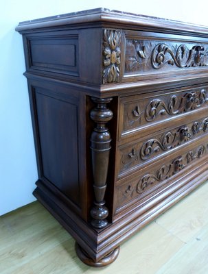 Rennaissance Walnut Chest of Drawers by P. Guinand-Leglas, 1920s-RVK-2023480