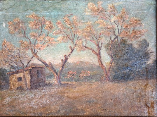 Renouillard, Landscape with Almond Trees, 1923, Oil on Canvas, Framed-BTG-1713127