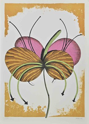 Renzo Margonari, Flower, Lithograph, 1976-ZCI-1437151