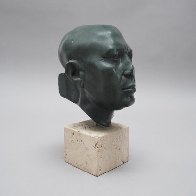 Replica Priest Head Green Head of the Gypsum Formers State Museums in Berlin, 1800s, Plaster-RST-1369589