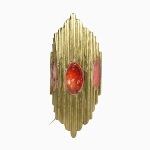 Resin and Brass Light by Henri Fernandez-NQ-1324238