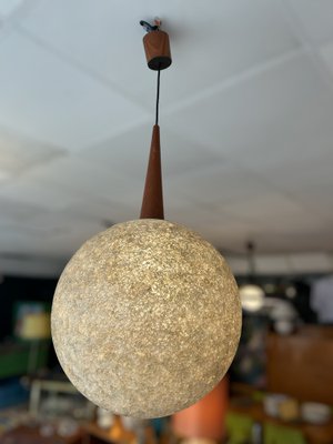 Resin and Teak Ball Pendant Lamp-AVC-1728871