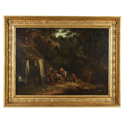 Rest Stop in the Woods, Oil on Canvas, Framed-VMM-1820279