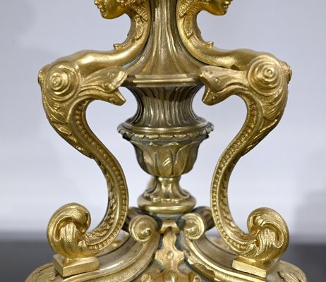 Restauration Gilded Bronze Candelabras, Early 19th Century, Set of 2-RVK-1764708