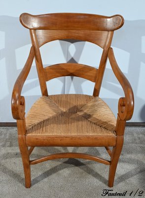 Restoration Period Property Armchairs in Cherrywood, Early 19th Century, Set of 2-RVK-1751757