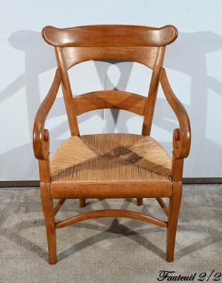 Restoration Period Property Armchairs in Cherrywood, Early 19th Century, Set of 2-RVK-1751757