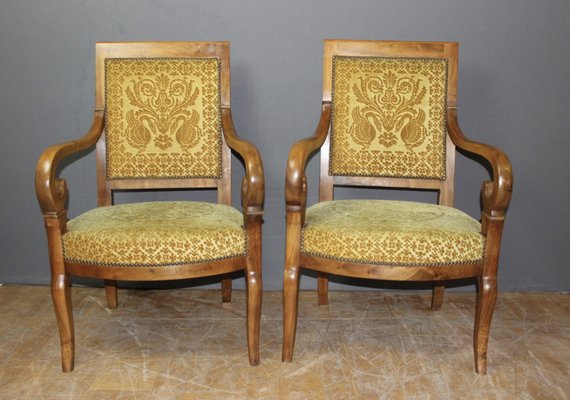 Restoration Walnut Armchairs, Set of 2-BCR-1821002