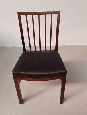 Restored Mahogany Dining Chairs with Horse Hair Upholstery, 1950s, Set of 8-VVO-1999549