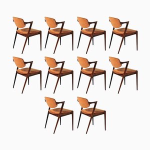 Restored Rosewood Dining Chairs by Kai Kristiansen for Andersen Møbelfabrik, 1960s, Set of 10-VVO-1974026