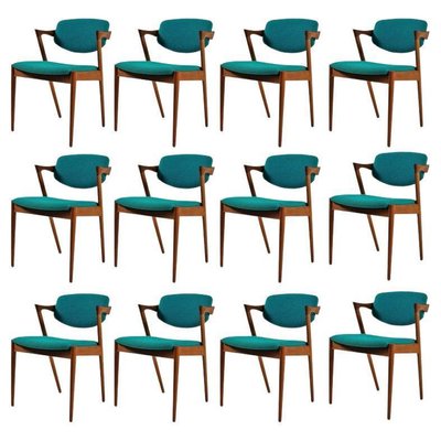 Restored Teak Dining Chairs by Kai Kristiansen for Andersen Møbelfabrik, 1960s, Set of 12-VVO-1973927