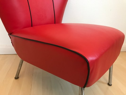 Restored Tubular Metal & Leatherette Ear Chair from Drabert-IRY-1220563