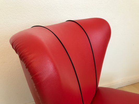 Restored Tubular Metal & Leatherette Ear Chair from Drabert-IRY-1220563