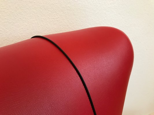 Restored Tubular Metal & Leatherette Ear Chair from Drabert-IRY-1220563