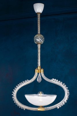 Reticello Elegant Murano Glass Lantern or Pendant from Venini, 1940s-MBH-1159777