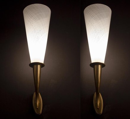 Reticello Sconces or Wall Lights in the Style of Carlo Scarpa, 1940, Set of 2-MBH-1031726