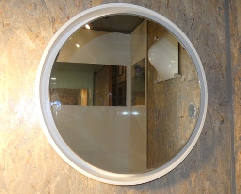 Retro Illuminated Lacquered Wood Mirror, Italy, 1970s-ERB-1240727