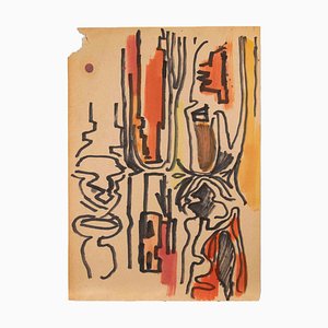 Reynold Arnould, Abstract Composition, Ink Drawing, 1970-ZCI-2025331